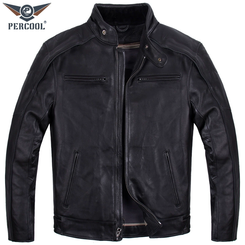 Leather jersey, short jacket, genuine leather, with embroidery