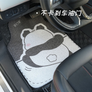 Cute Panda Silk Circle Universal Car Floor Mats Car Anti-Dirty Carpet Decorative Car Mats Foot Mats Factory Direct Sales