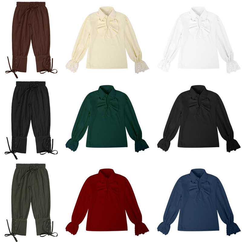 Medieval Pirate Suit Shirt Cropped Pants Children's Renaissance Halloween Scottish Jacobite