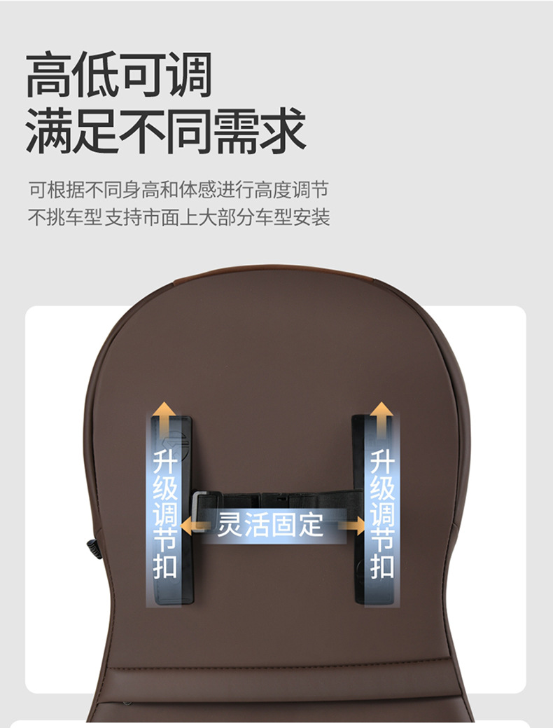 Space Memory Foam Height-Adjustable U-Shaped Car Headrest and Lumbar Support Can Be Fixed with Special Car Pillow Backrest