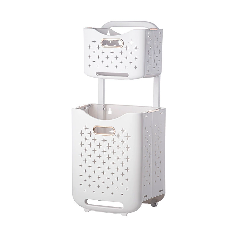 Foldable Laundry Basket Storage System by 其他 — Space-saving, durable; Ivory/White, Elegant Green, Rose Gold
