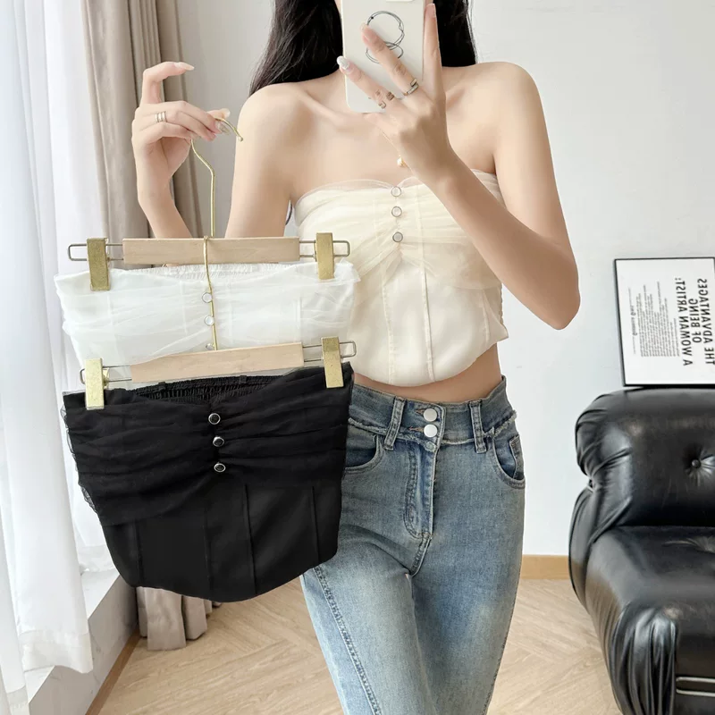 Sexy fitted top with cups, bra top, french style