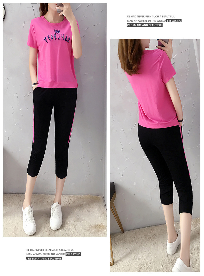 Completo sportswear donna due pezzi con maglia a maniche corte_voghion.com
