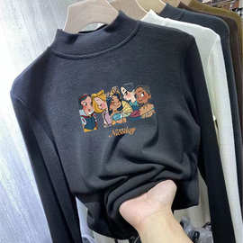 Y2263#中大童半高领打底衫秋冬百搭女童新款洋气长袖保暖打底上衣