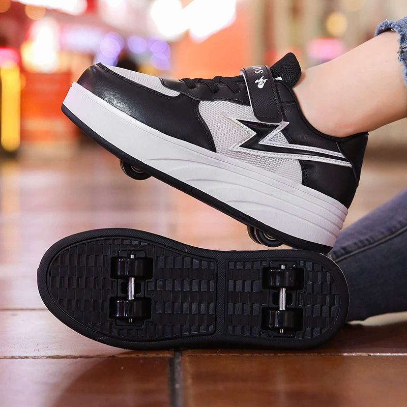 Детские Heelys с 4 колёсами и подсветкой, светящиеся роликовые кроссовки для мальчиков и девочек, размеры 28–40