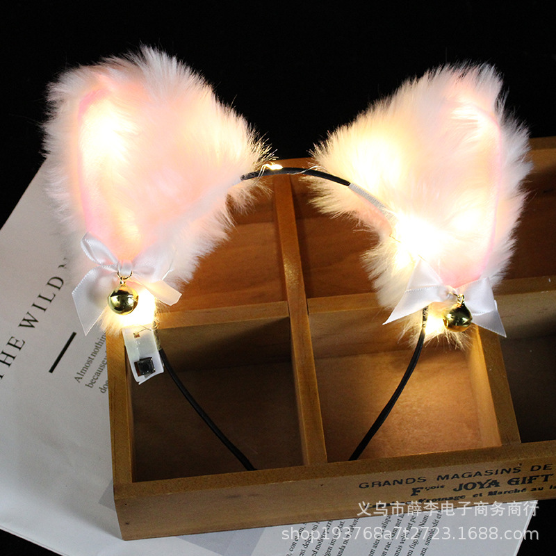 Luminoso Fox diadema Fox felpa Orejas de conejo orejas de gato horquilla bar concierto puesto diadema luminosa