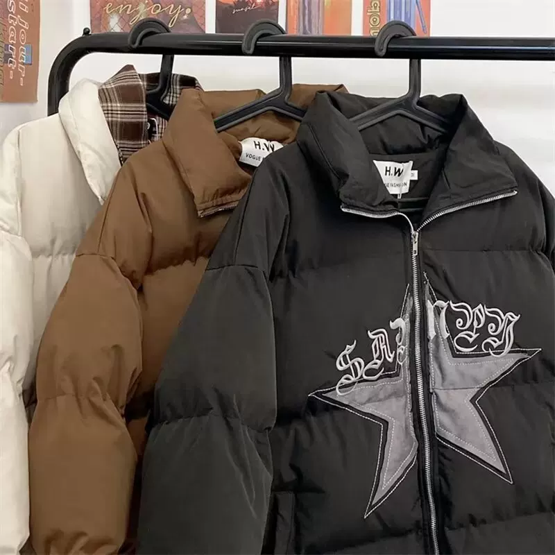 Winter down jacket for leisure, increased thickness, American style, oversize
