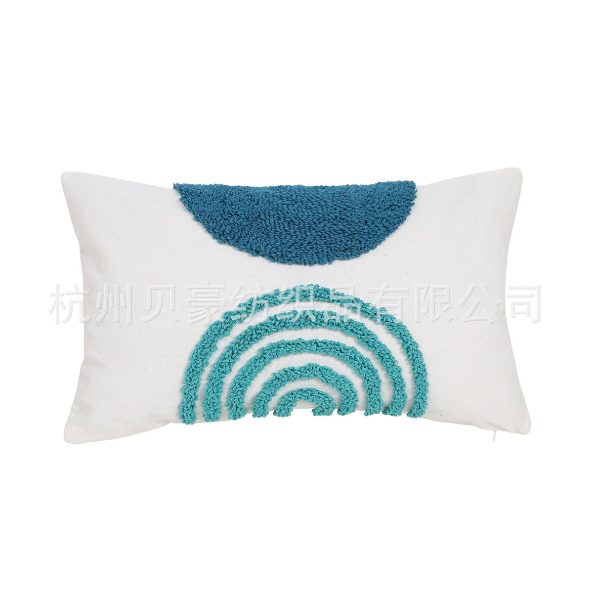 Semicircular bordado círculo geométrico abrazar almohada cubierta moderna simple bordado rayas almohada de la sala de estar dormitorio modelo casa almohada de alojamiento