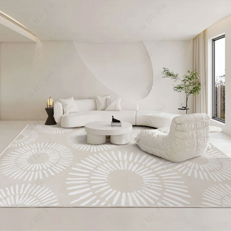 Estilo crema simple absorbente sala de estar alfombra hogar suave antideslizante gran área manta completa dormitorio alfombra francesa