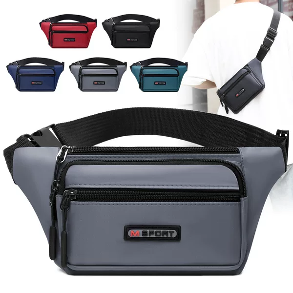 Mobile Phone Waist Bag for Men, Outdoor Commuting Portable Fashion Chest Bag, Thickened and Wear-Resistant Wallet, Multi-Functional Sports Shoulder Bag