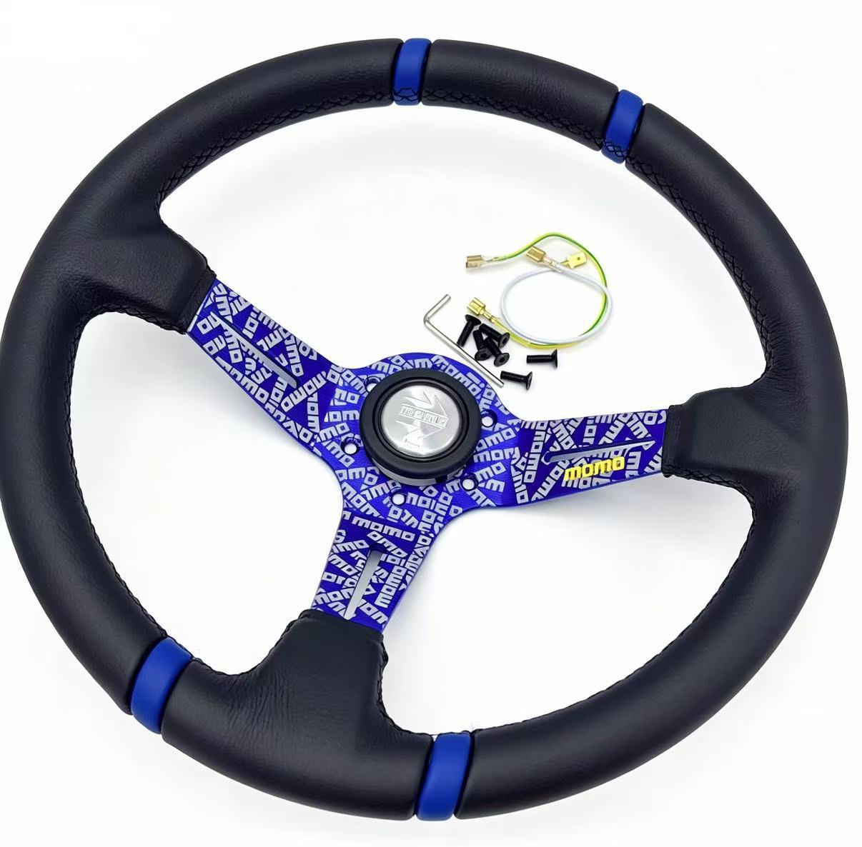 14inch Tuya matte finish modified steering wheel, universal racing modification titanium steering wheel, suitable for Fit, Civic, and Beidouxing
