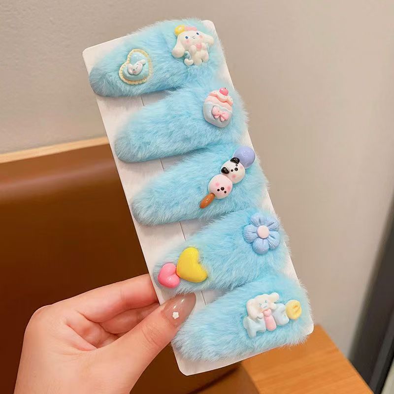 Kolomi niños abrazadera de cabello de otoño y invierno lateral abrazadera de cabello de niña abrazadera de cabello de cabello de niña pequeña frente abrazadera de cabello