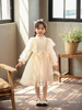 Velvet demi-season dress, knitted girl's skirt, tulle