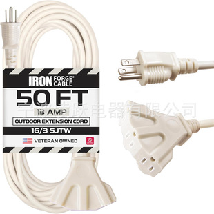 50ft Outdoor Extension Cord, Heavy Duty 3-Outlet Sjtw Indoor/Outdoor