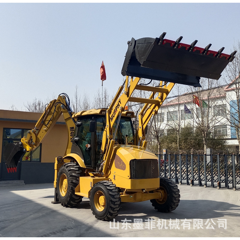 现货农用两头忙轮式铲车挖掘装载机厂家可改抓木两头忙挖掘装载机