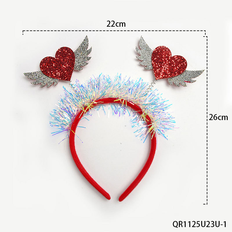 Diadema con forma de corazón para el Día de San Valentín, accesorios para el cabello de boda, diadema con horquilla para el Día de San Valentín, pendientes para el Día de San Valentín