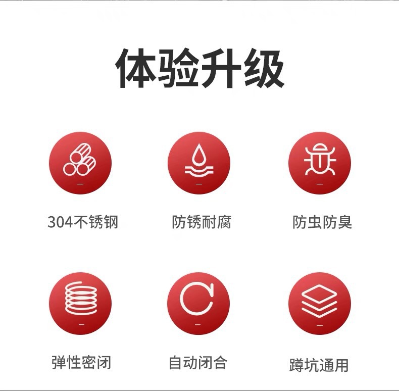 Toilet odor prevention and blocking device, squat pit-type blocking plug, household bathroom squat toilet, toilet bowl cover, anti-odor return magic tool Specification drawing
