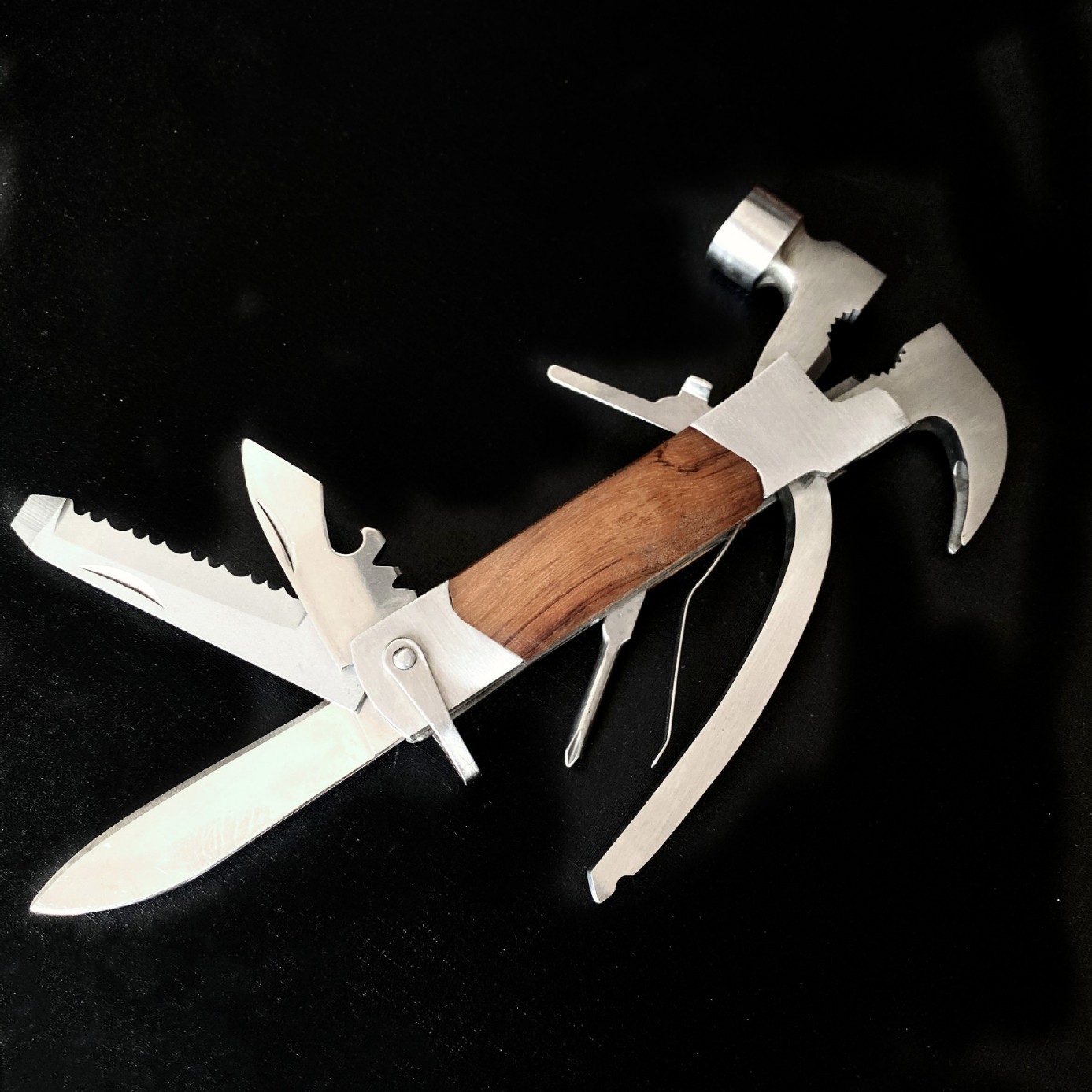 功能刀钳工厂批发多 车载应急逃生救生羊角锤 户外野营斧多用工具