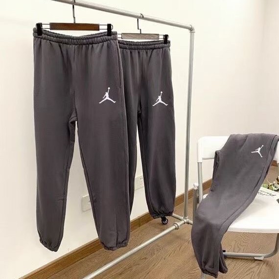 Autumn and Winter New Overseas Version Jordan Aj Men's Fleece Sweatpants, Air Jordan Print Couple's Loose Jogger Sweatpants