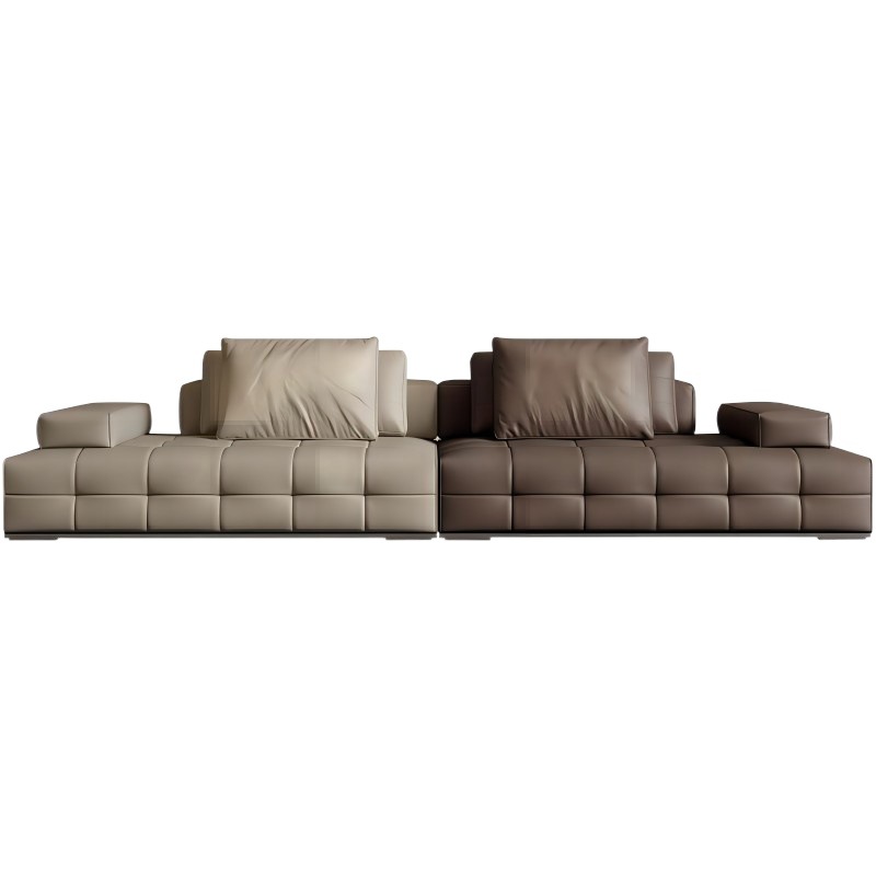 Italiano Lawrence cuero sofá primera capa piel de vaca grande plana salón gran apartamento simple fila recta sofá Foshan image 1