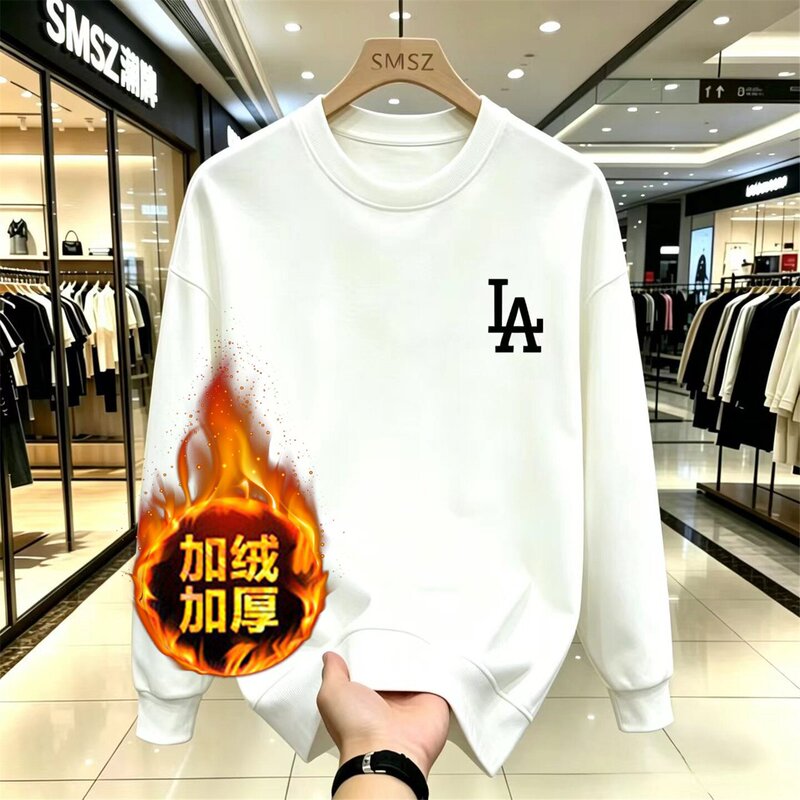 Men's Crew Neck Sweatshirt with Letter Print, Long Sleeve T-Shirt, 2026 Autumn/Winter Loose Fit, Plus Size, Versatile Trendy Brand Sweatshirt Men's Crew Neck Sweatshirt with Letter Print, Long Sleeve T-Shirt, 2026 Autumn/Winter Loose Fit, Plus Size, Versatile Trendy Brand Sweatshirt