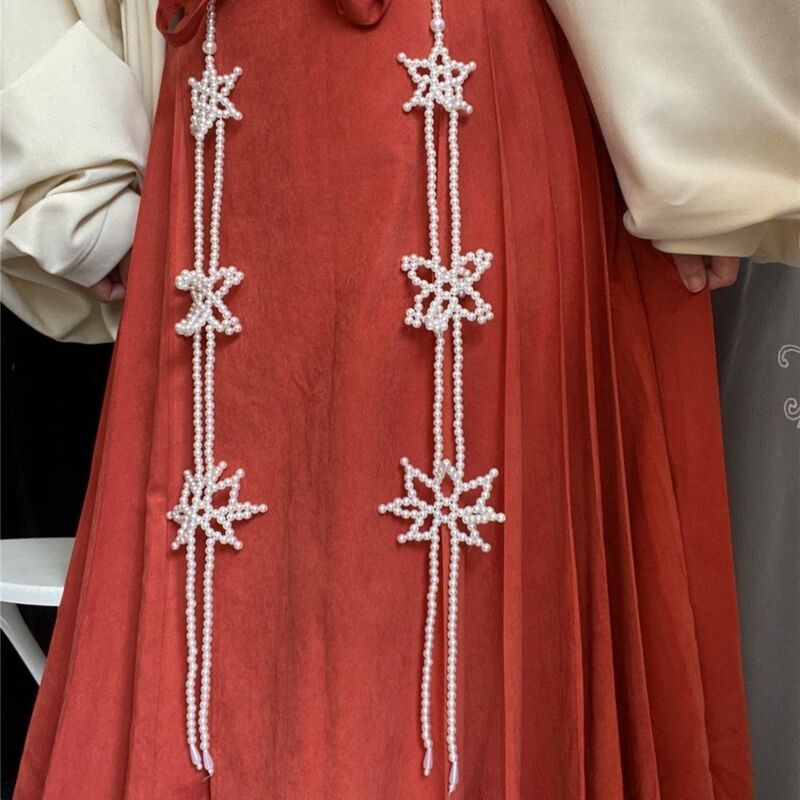 Ming-Style Imitation Pearl Hairpin Set with Ribbons, Hanfu Wedding Phoenix Crown Headdress Set, Clothing Accessories, Hairpin, Waist Chain