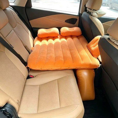 Car SUV Folding, Vehicle-mounted inflatable bed - two-seater-flocked-orange