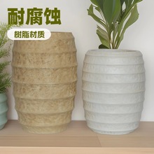 玻璃钢镁泥花盆创意户外酒店落地花器摆件商场组合花箱艺术