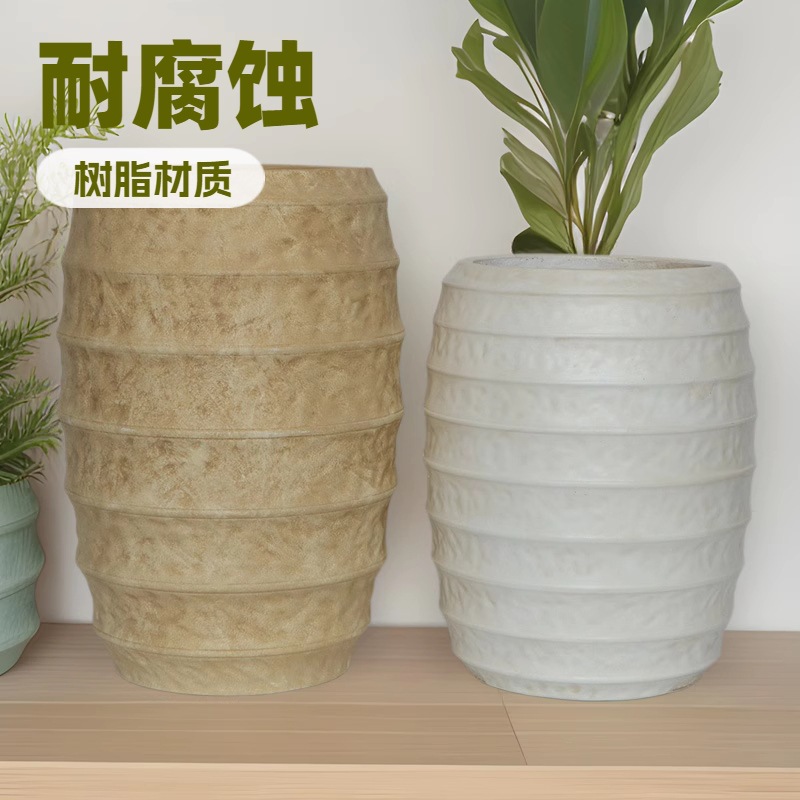 玻璃钢镁泥花盆创意户外酒店落地花器摆件商场组合花箱艺术