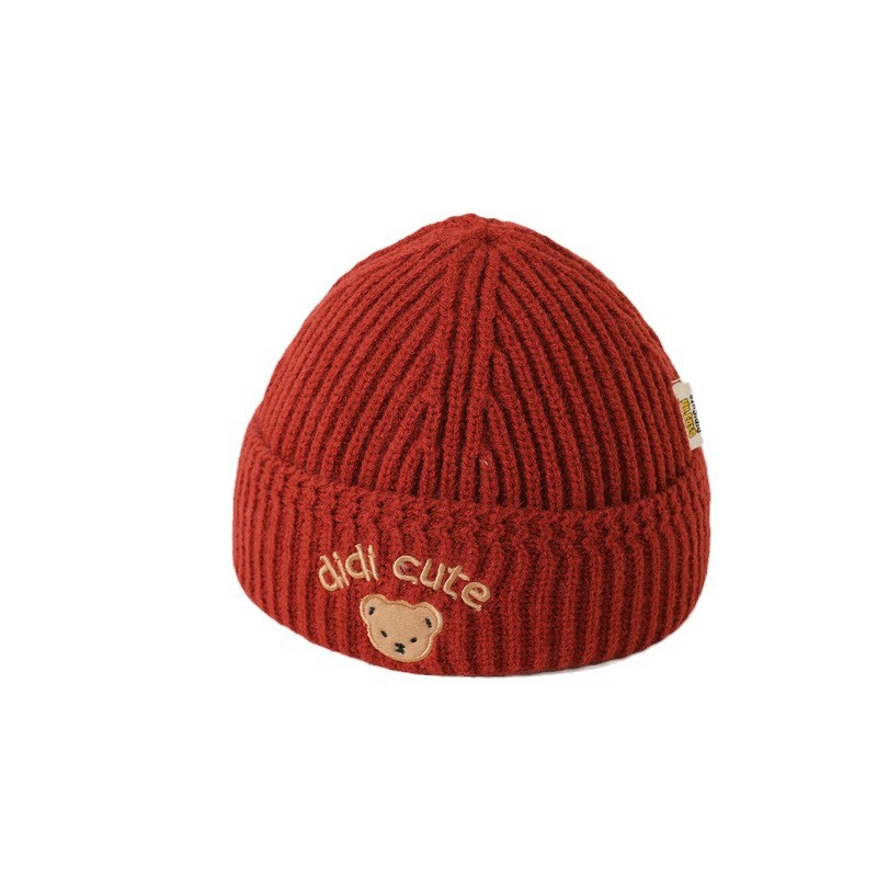 Otoño y invierno gorra de piel de melón extranjera gorra de lana para bebés de un mes pequeño gorra de tejido para bebés