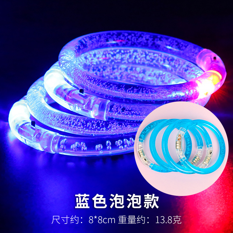 Pulsera luminosa burbuja de acrílico pulsera flash burbuja pulsera LED colorido juguete de dibujos animados al por mayor