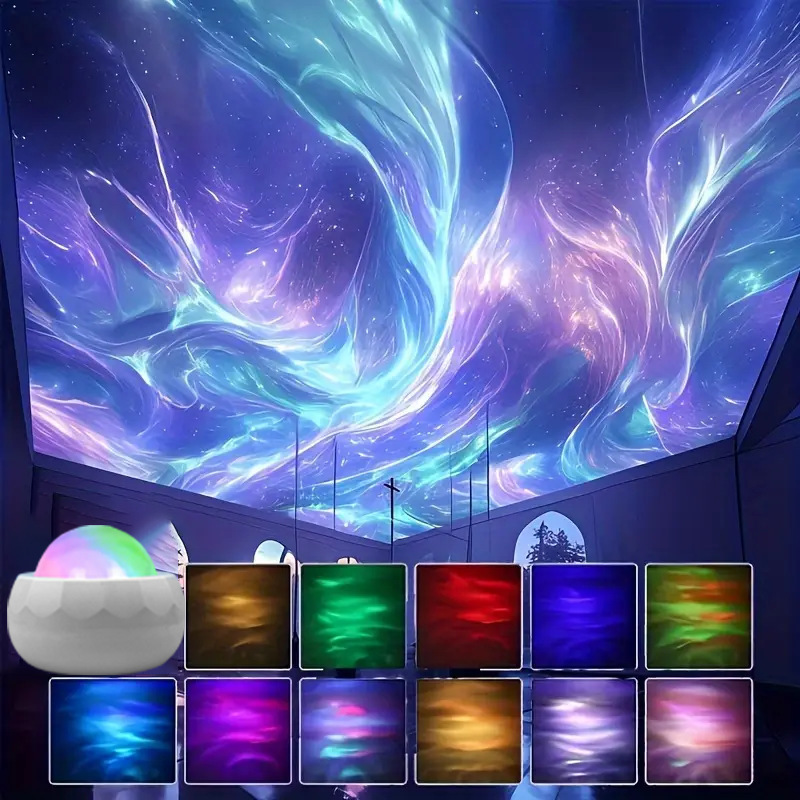 5V星空灯北極光LED投影灯小夜灯雰囲気灯小魔球祝日灯水波紋ベッドヘッドライト|undefined