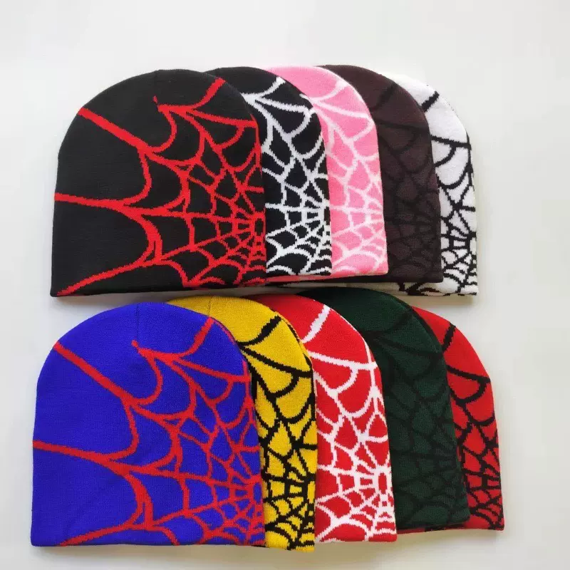 跨境热卖针织提花帽Y2K均码欧美潮流豆豆帽冷帽字母提花时尚百搭