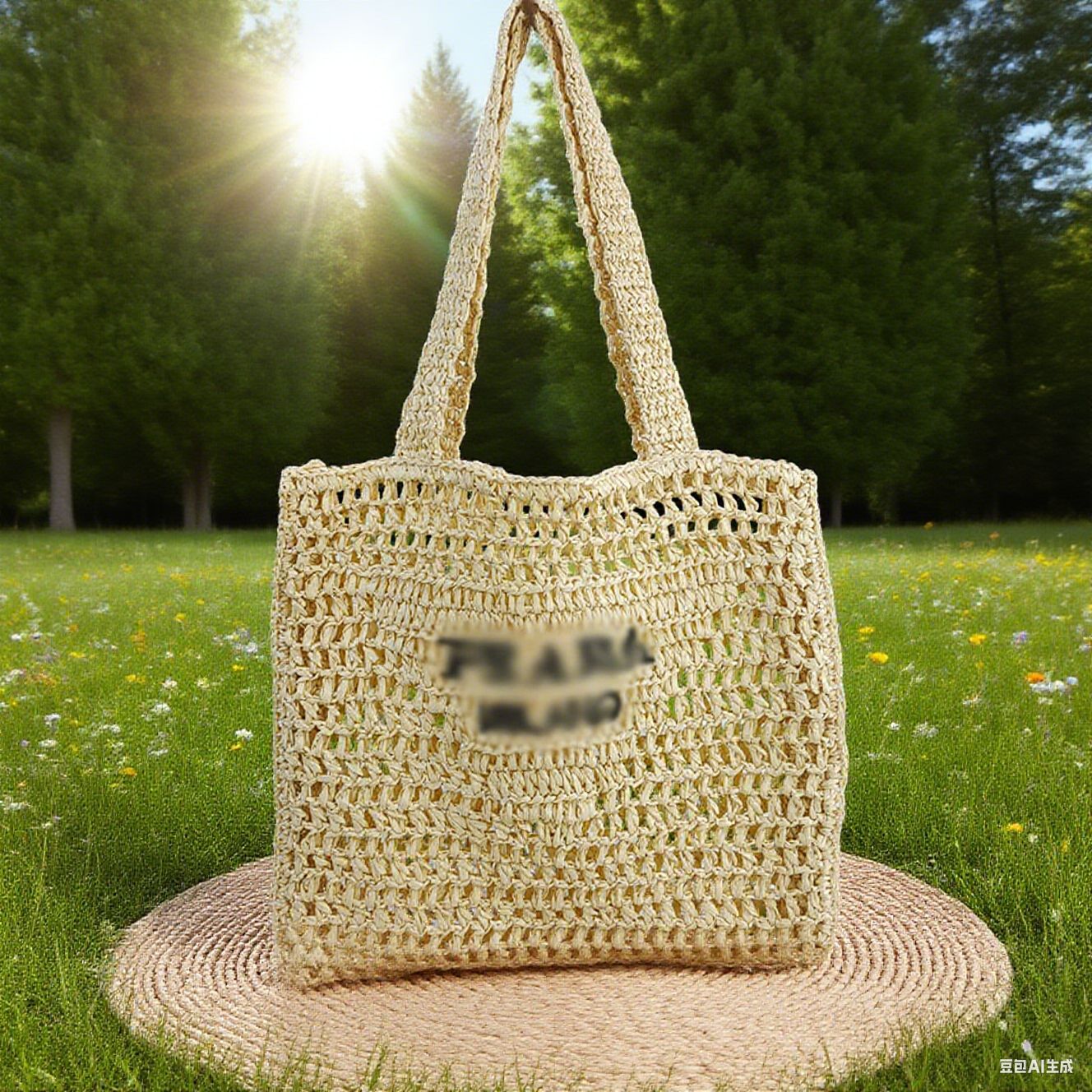 Woven beach universal one-shoulder bag