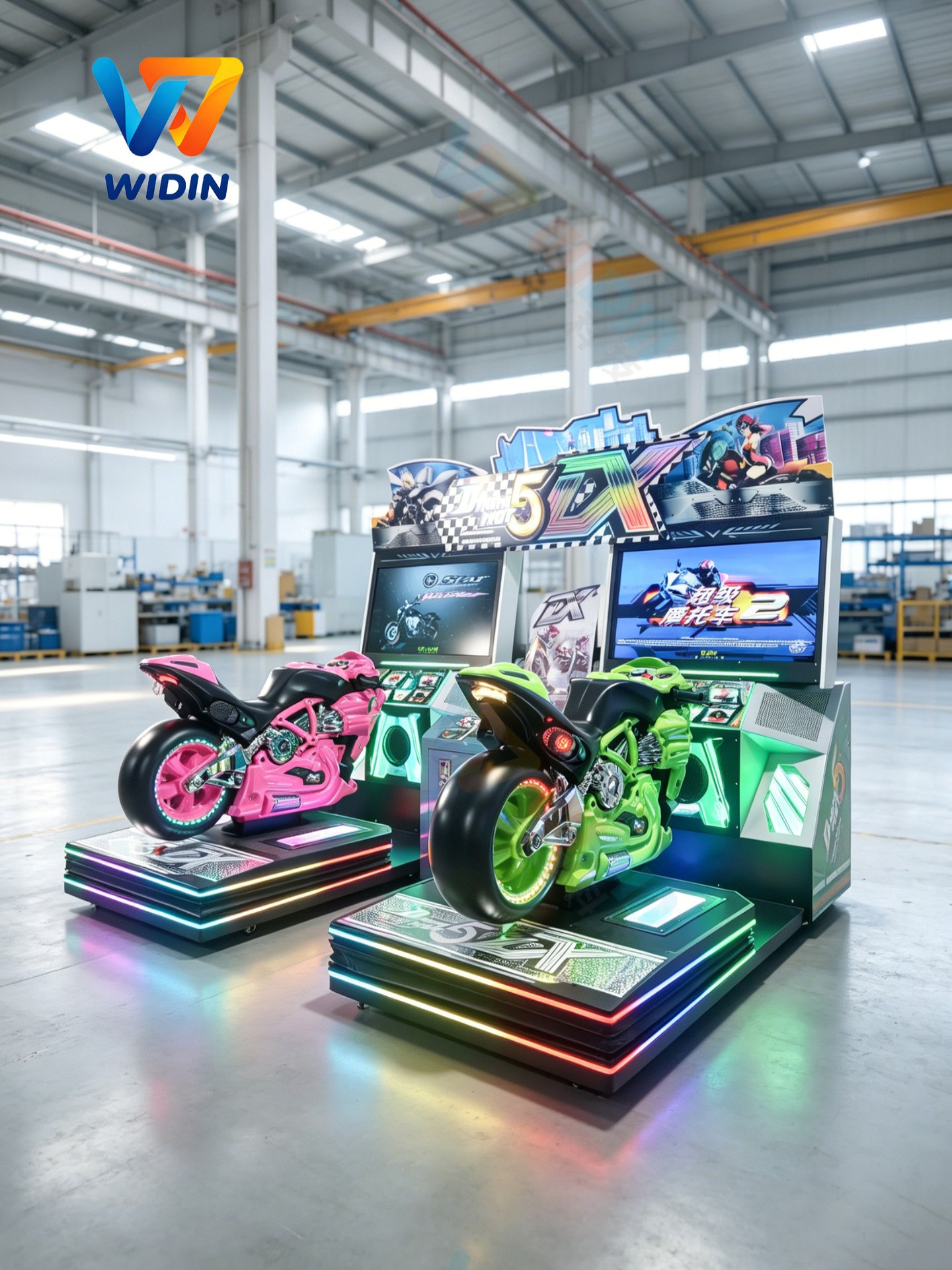 İki nəfərlik motosiklet yarış simulyatoru oyun avtomatı