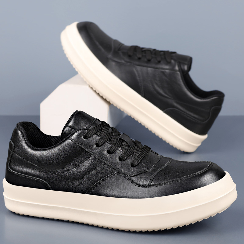 RO zapatos de hombre capa superior de piel de vaca zapatos de cuero casuales para hombre zapatos blancos transpirables de cuero zapatos de deporte de hombre de todo fósforo de moda zapatos