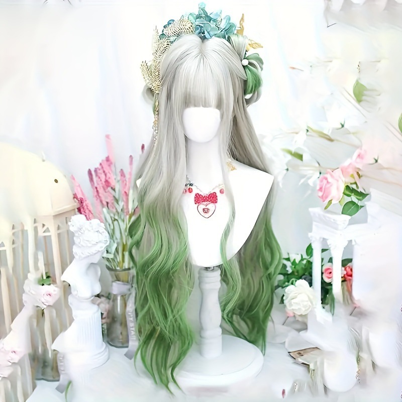 Peluca transfronteriza, pergamino femenino, juego de roles, fibra química teñida, accesorios de cine y televisión, peluca, peluca cos