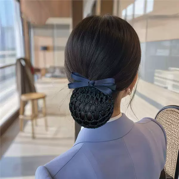 2025 New Style Bank Nurse Hair Flower Women's Professional Hair Net Bag Hairpin Work Hair Flower Elegant Bow