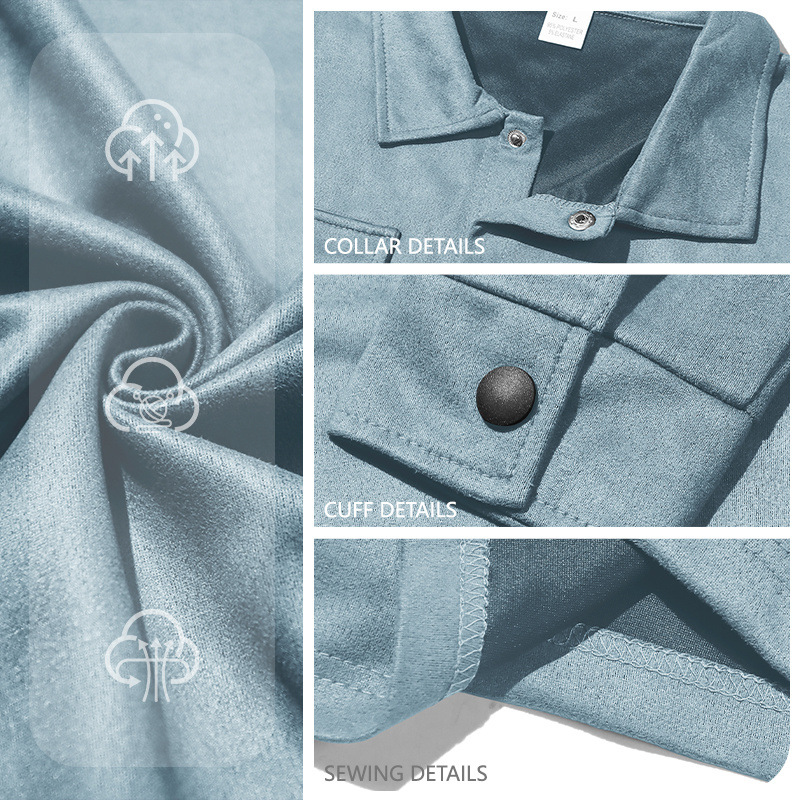 Conjunto de herramientas de Amazon en Europa y los Estados unidos, deportes de ocio de primavera y otoño, Departamento de Negocios de gamuza, chaqueta y pantalones de estilo antiguo.