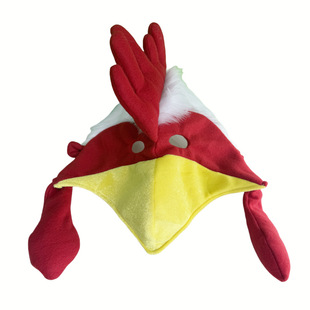 Customized Production of European and American Carnival Hats, Plush Cartoon Animal Cos Dress-Up Hats, New Rooster Hats
