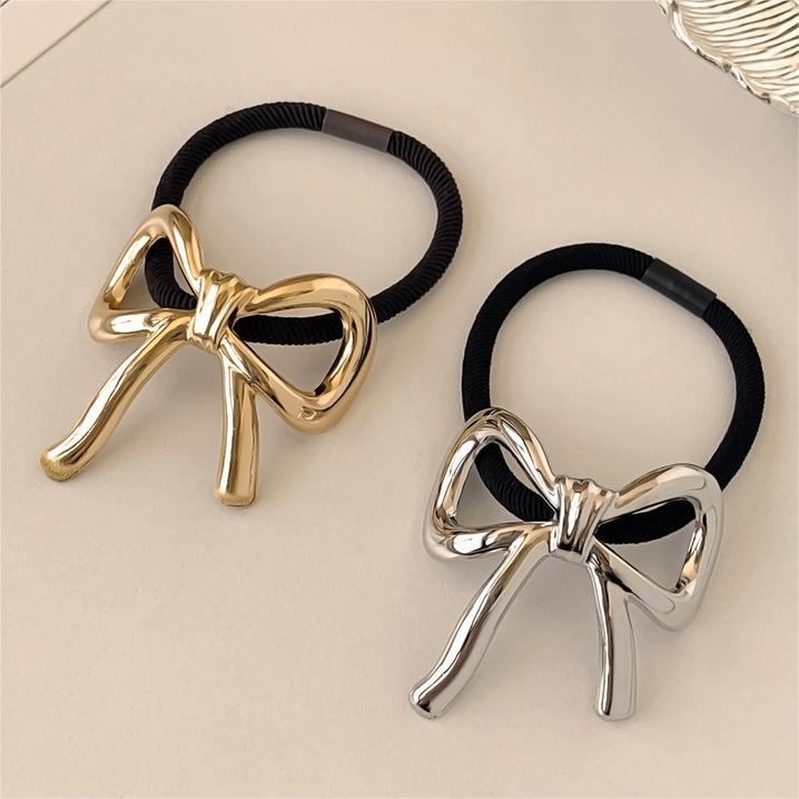 Cuerdas de cabello de arco plateado, anillo de cabello de nuevo tipo, banda de goma elástica, toque de cabello de alta calidad, simple, bajo, cola de caballo