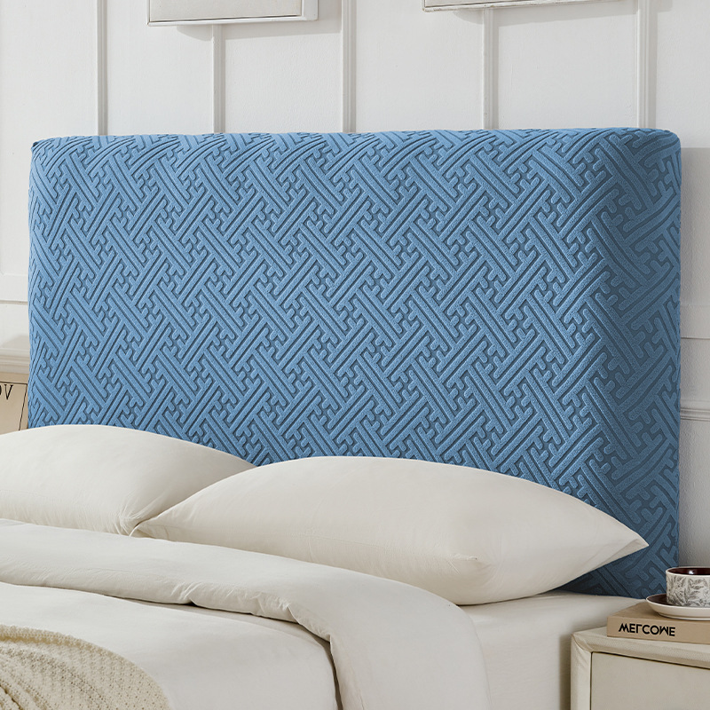 Funda de cabecero de jacquard gruesa, a prueba de polvo, antideslizante, resistente al desgaste, protector de cabecero elástico de cobertura completa para uso doméstico.