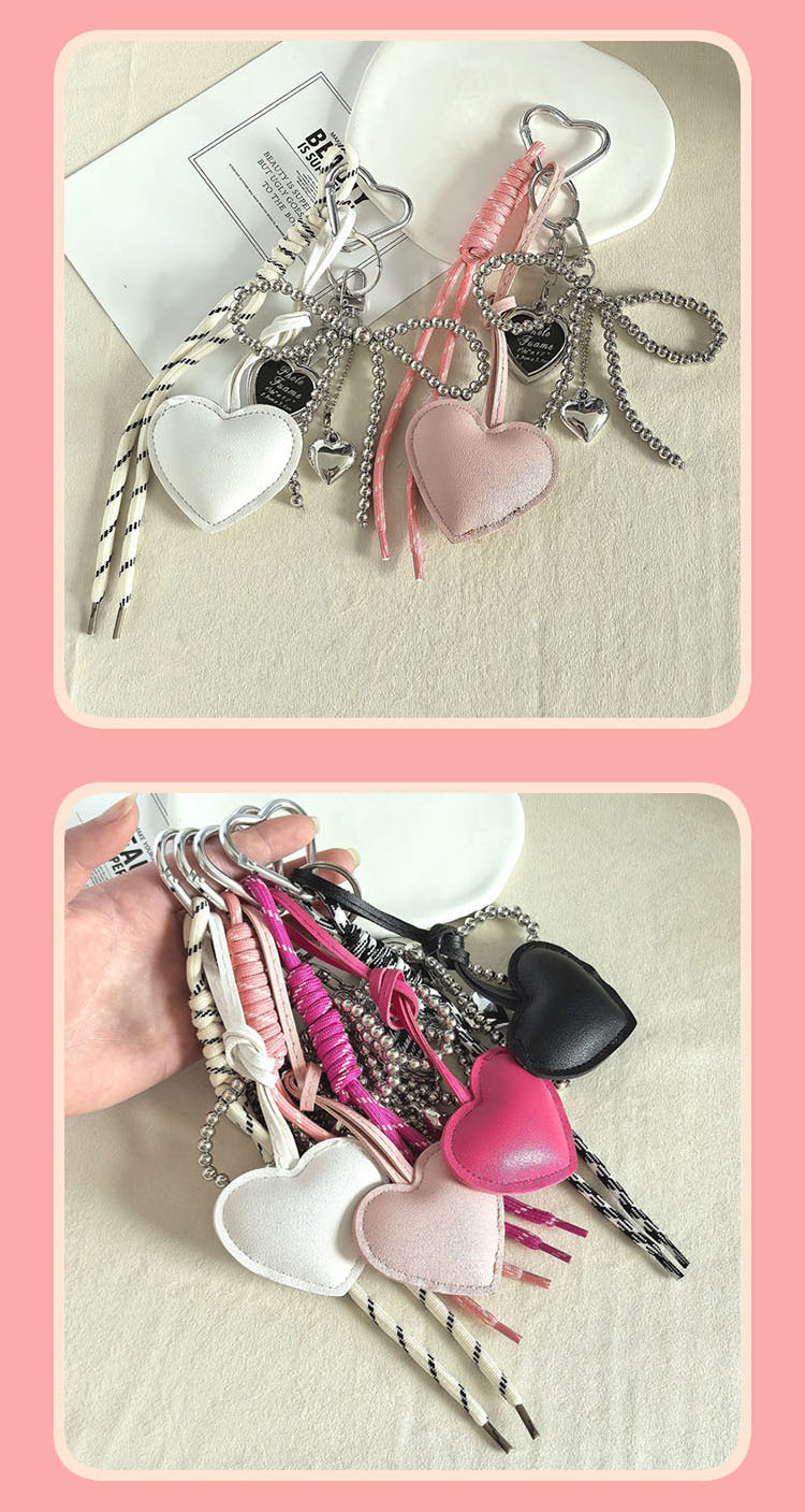 1 Piece Mixed Materials Heart Shape Bag Pendant Keychain display picture 2