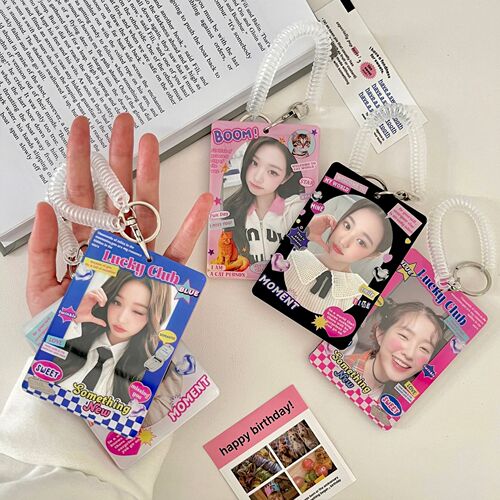 Original American Y2K sweet and cool double-sided cartoon hard acrylic card holder card brick desktop protection card film card holder