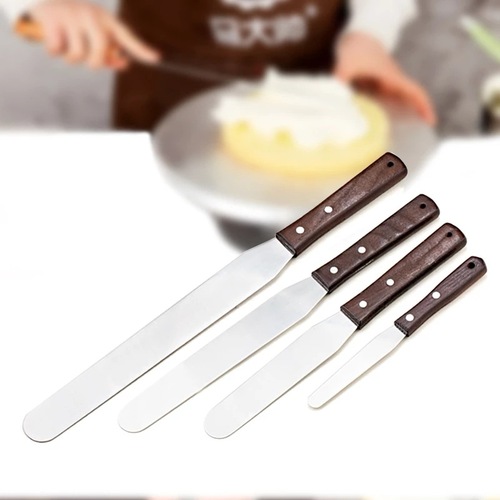 烘焙工具4寸6寸8寸10寸diy不锈钢奶油抹刀木柄蛋糕裱花弧形抹刀