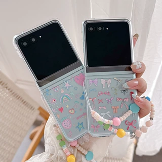 适用moto Razr70Ultra摩托折叠手机壳 ins少女涂鸦蝴蝶结保护套