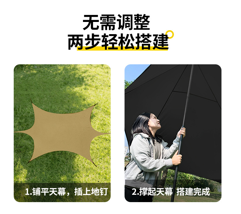 No-Assembly Outdoor Vinyl Canopy, New Type of Quick-Setup Tent, Camping Gear, Sun Protection, Rainproof, Sunshade, Cross-Border