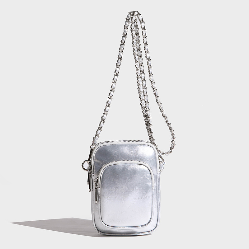 Bolsos de mujer 2025 nuevo bolso de cadena de rombos de moda coreana bolso pequeño de mensajero de un solo hombro bolsa de teléfono móvil en stock bags