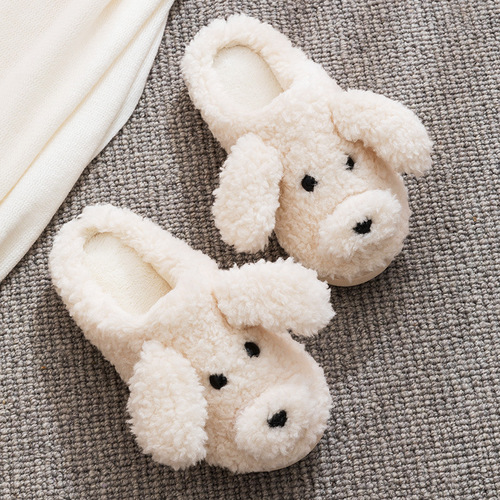 Cotton slippers for women in autumn and winter, cute, home use, postpartum period, fashionable indoor non-slip warm plush cotton slippers for men
