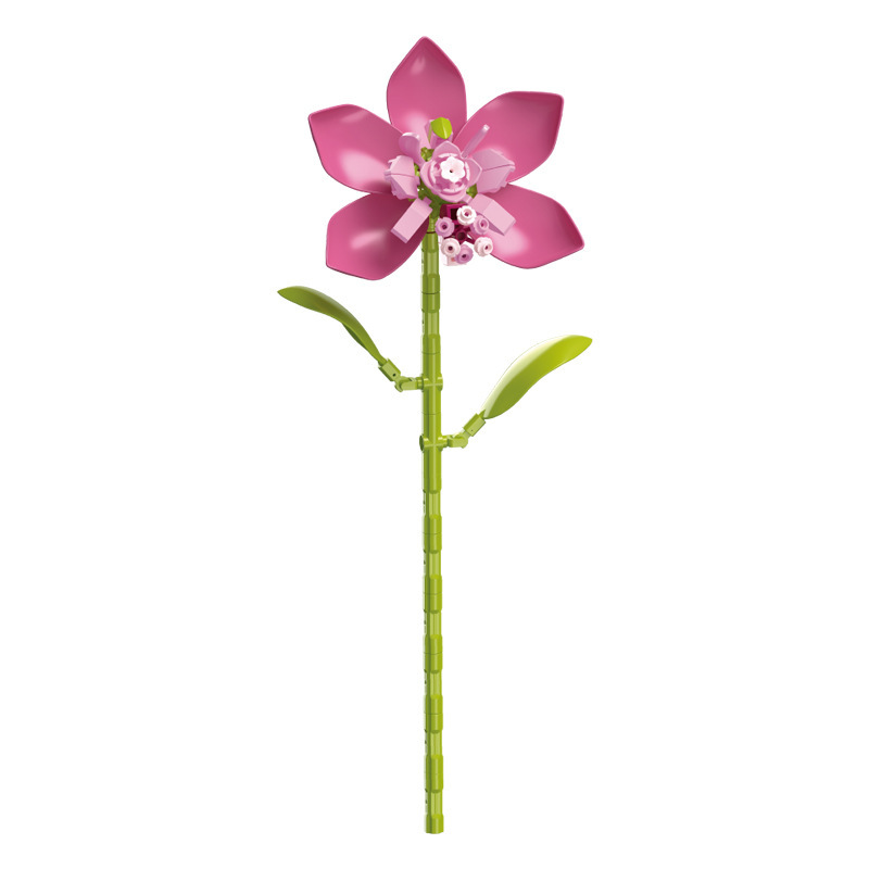 钻马积木花永生花束抱抱桶仿真花小颗粒积木DIY玩具七夕女生礼物|undefined